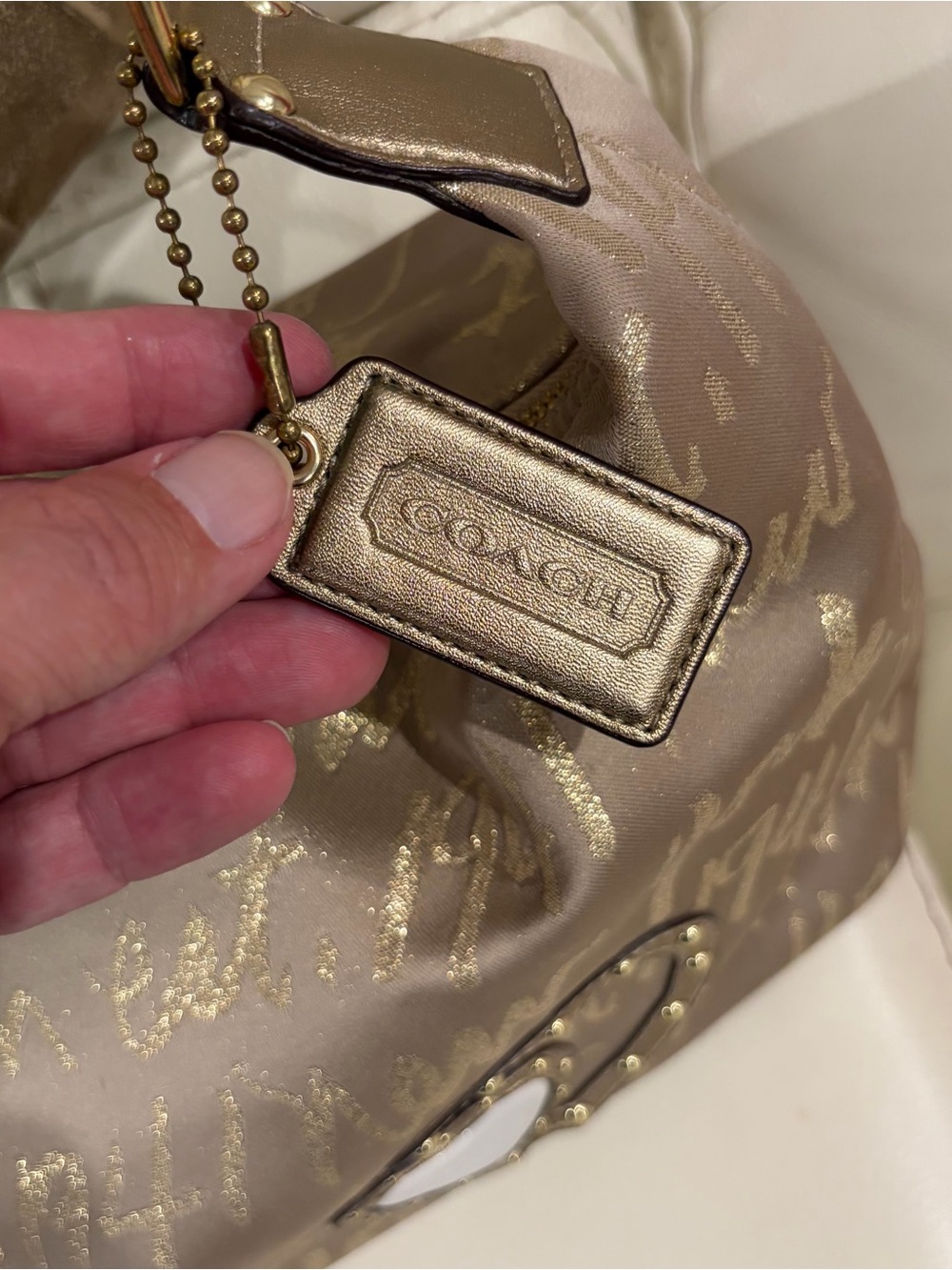 Coach Limited Edition Poppy Lurex Signature Script 1941 Handbag - Picture 7 of 9